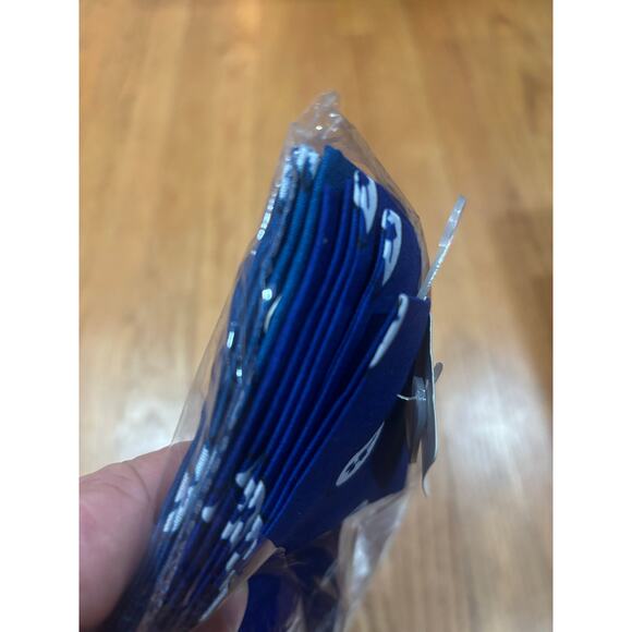 12 pack of Classic Light and Dark Blue Bandanas - Picture 2 of 4